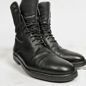 The Kooples Black Leather Combat Boots